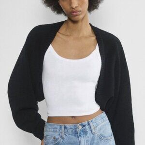 TNA ARITZIA GRAMERCY SHRUG ORGANIC COTTON OPEN FRONT CARDIGAN SZ XS